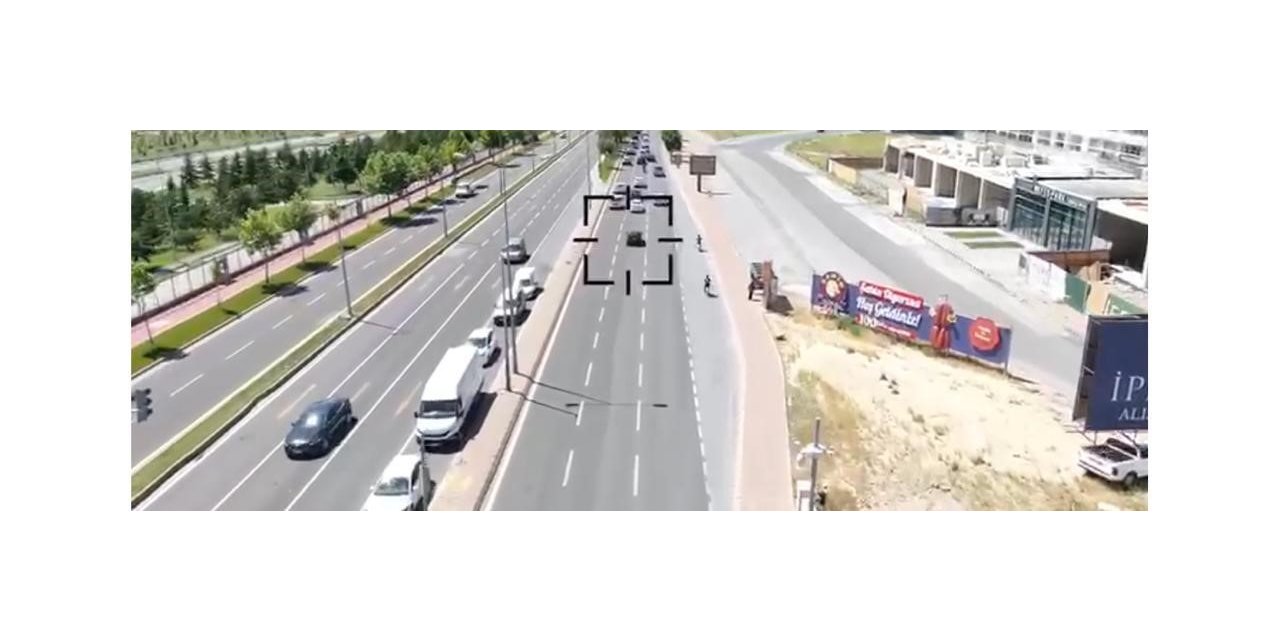 Kayseri polisinden dron destekli trafik denetimi