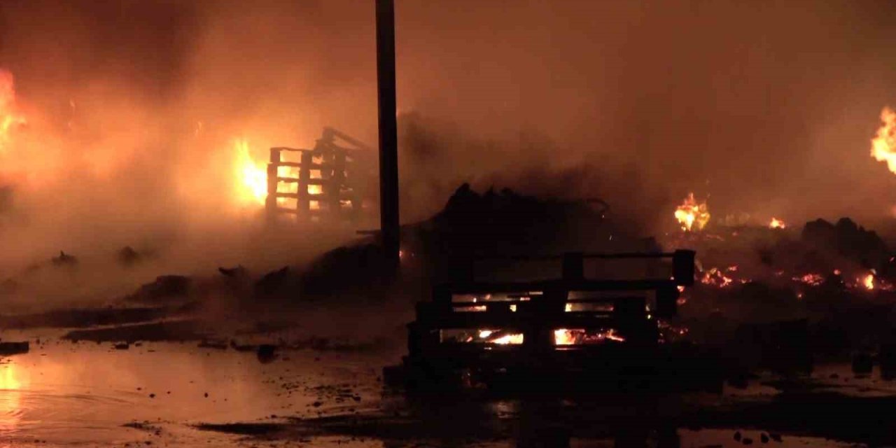 Bursa’da palet fabrikasında korkutan yangın