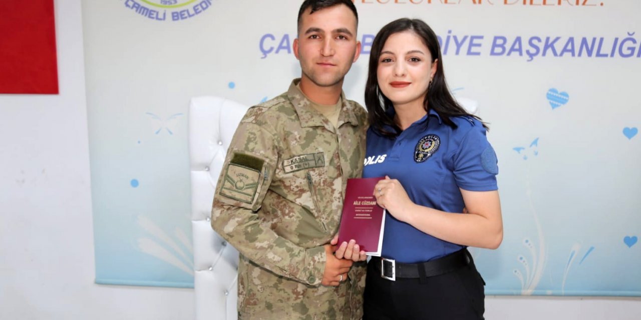 Maçta başlayan asker polis aşkı nikah masasında noktalandı