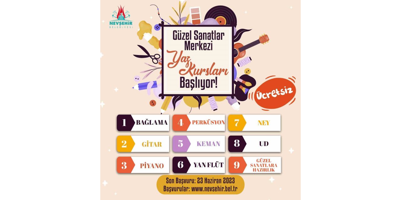 Güzel Sanatlar Merkezi Yaz kurs kayıtları başladı