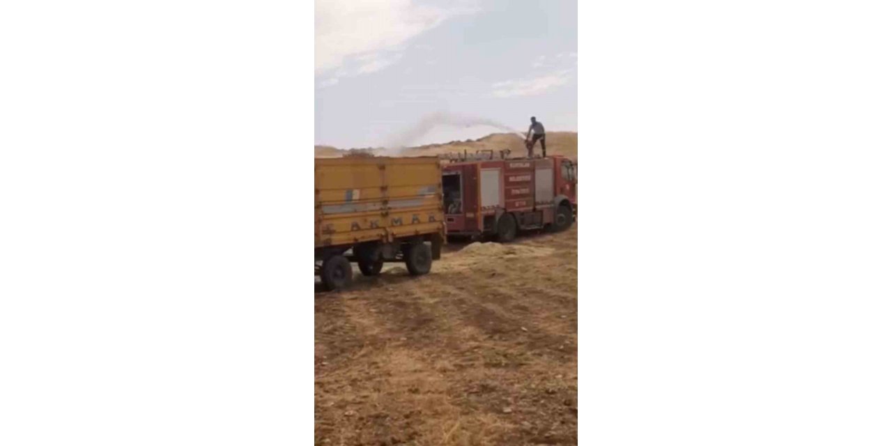 Siirtli çiftçinin bir yıllık emeği kül olmaktan kurtarıldı