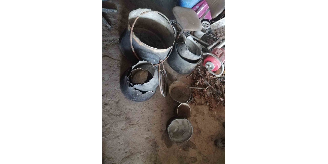 Bakır kazanı hırsızı yakalandı