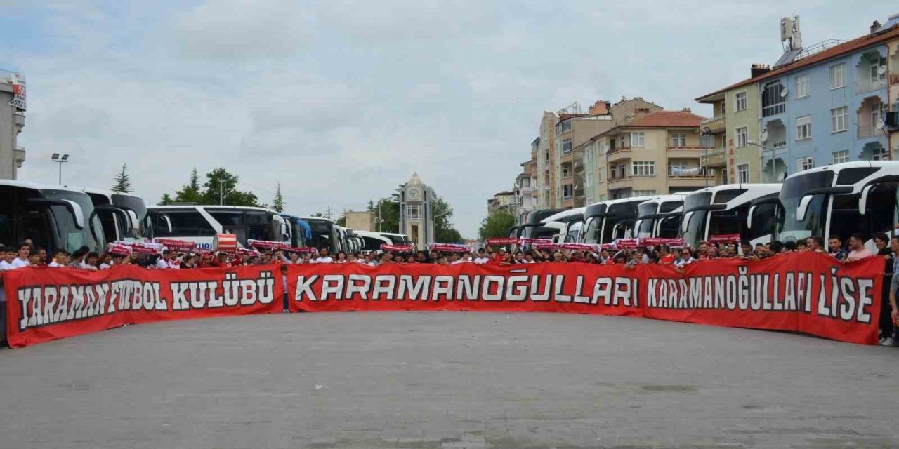 Karaman FK’nin taraftar kafilesi final maçı için Ankara’ya yola çıktı