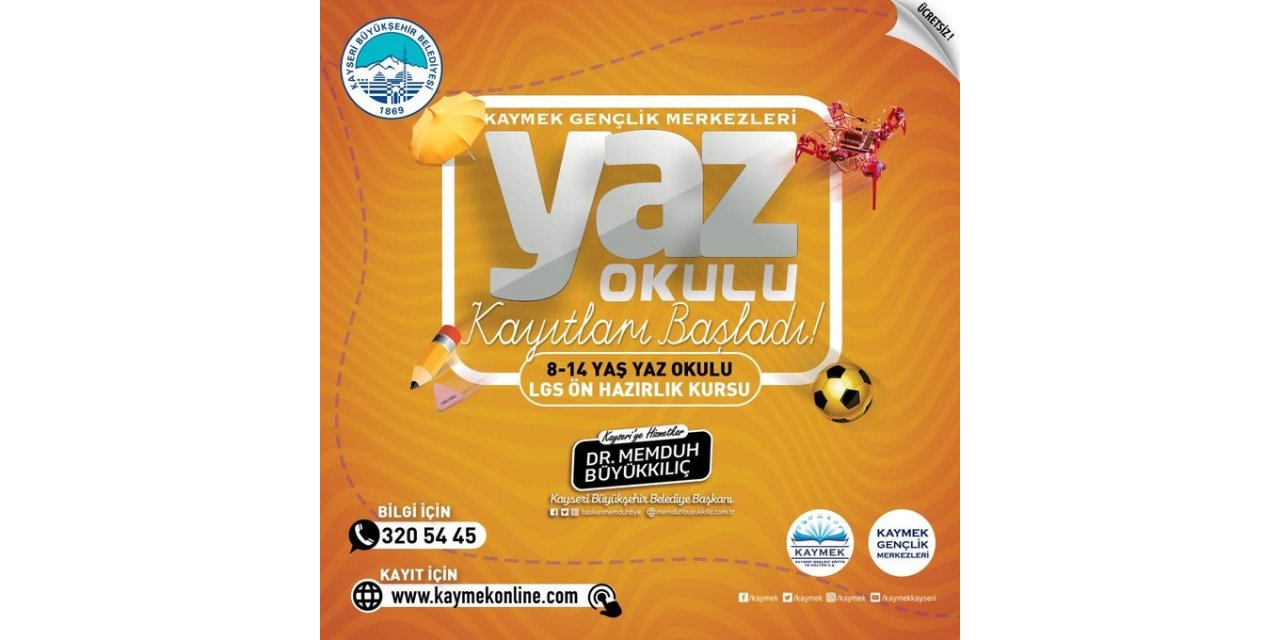 Büyükşehir KAYMEK yaz okulu ve LGS ön hazırlık kurs kayıtları sürüyor