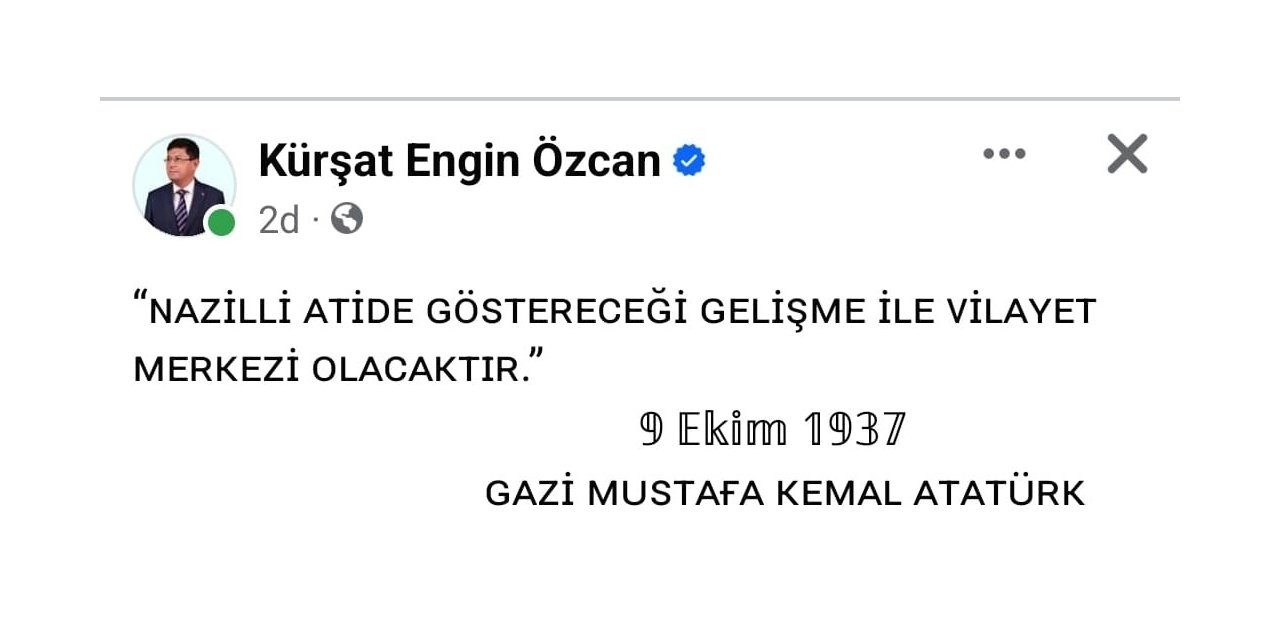 "Nazilli hasretle il olmayı bekliyor"
