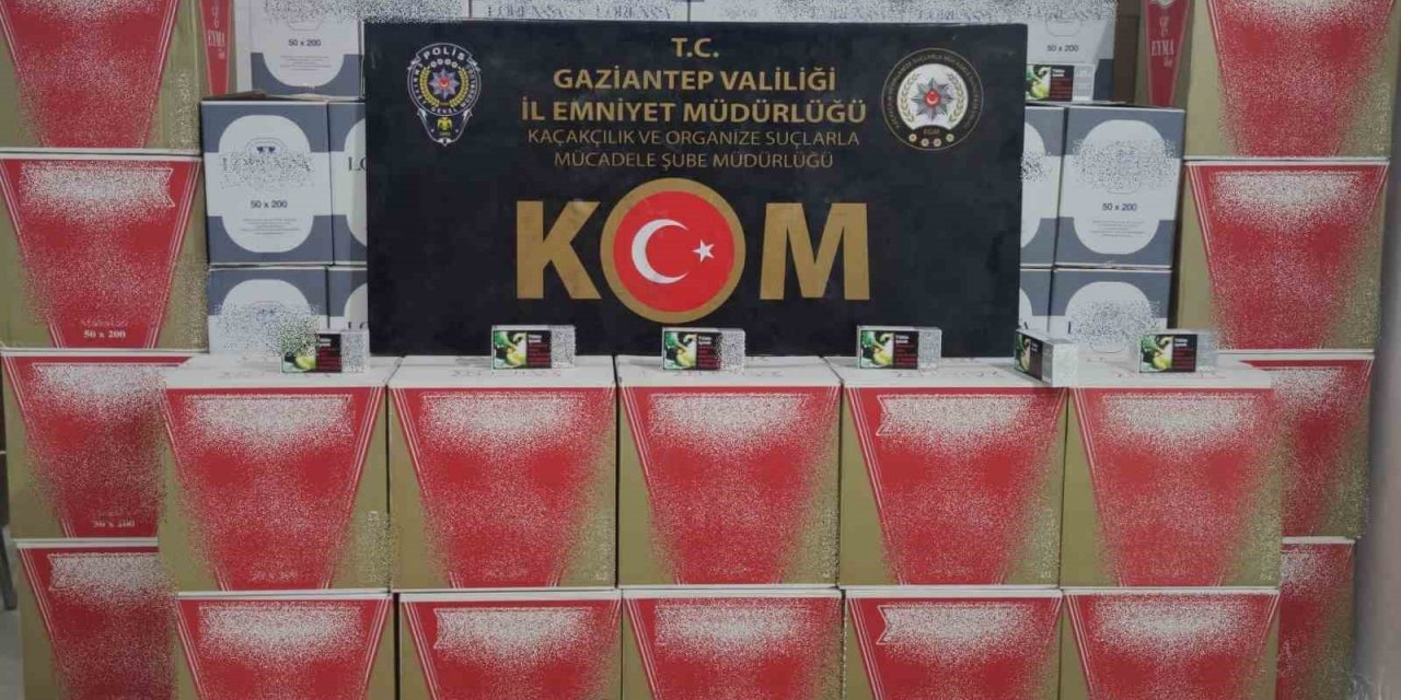 Gaziantep’te 1 milyon 200 bin adet kaçak makaron ele geçirildi