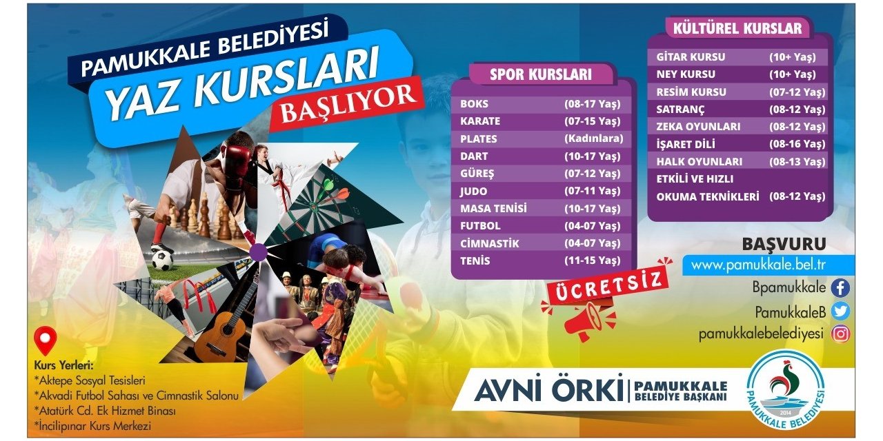 Pamukkale Belediyesi yaz kursları dolu dolu geçecek