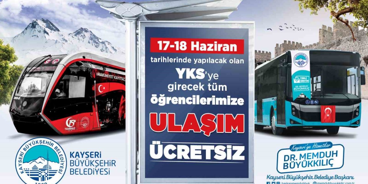 Büyükşehir’den YKS öğrencilerine ücretsiz ulaşım desteği