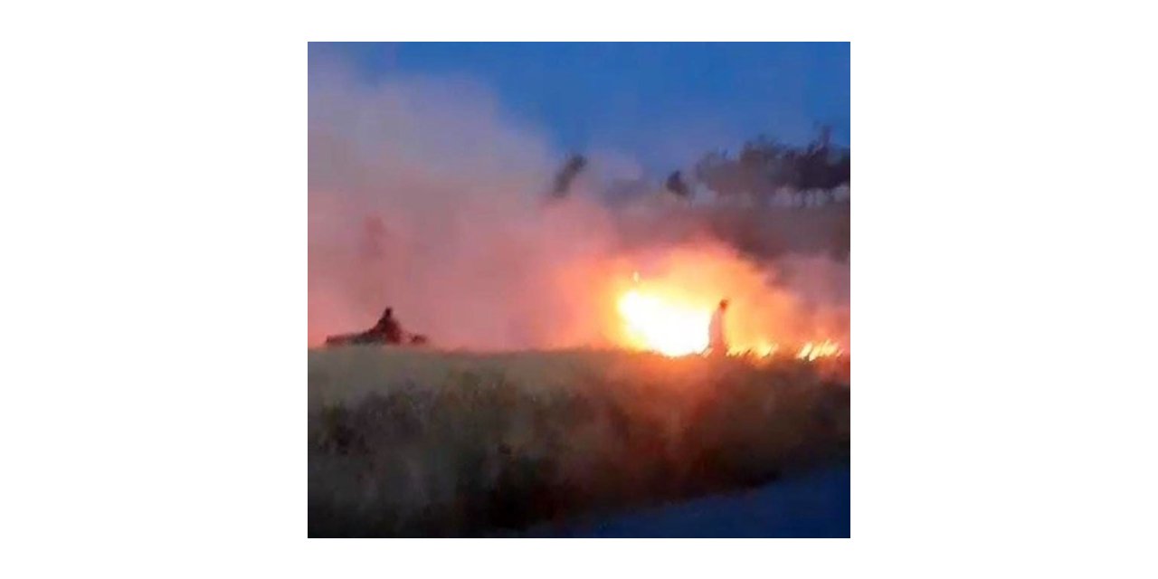 Malatya’da arpa ekili tarlada korkutan yangın