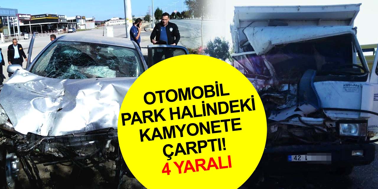 Konya - Karaman yolunda otomobil kamyonete çarptı! 4 yaralı