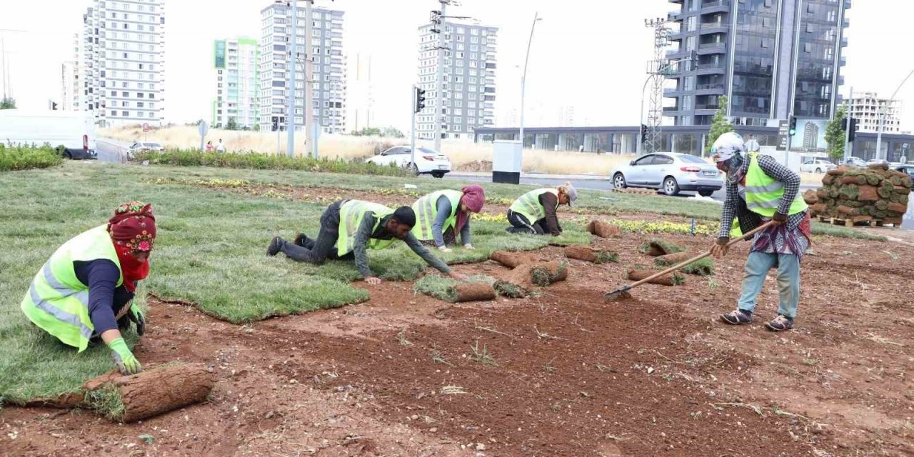 Diyarbakır’da bulvar yeşillendirme çalışmaları devam ediyor
