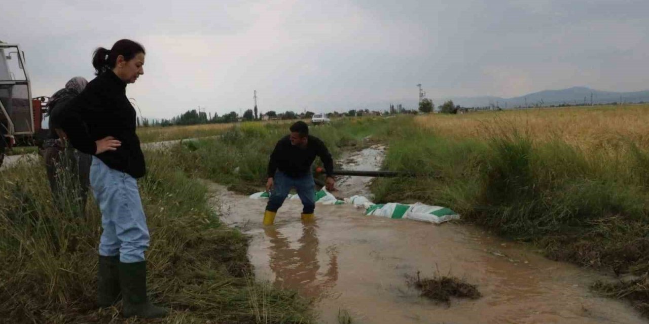 Sandıklı’da sağanak yağış tarım arazilerine zarar verdi