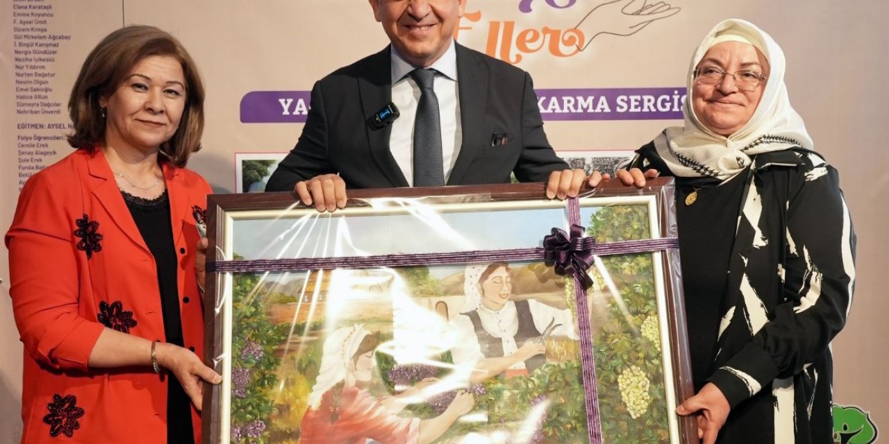 Kadınların, yağlı boya ve rölyef eserleri görücüye çıktı