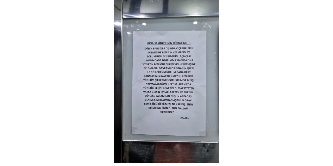 Bina yöneticisinin güldüren isyanı: “Yakamdan düşün, vallahi bıktırdınız”