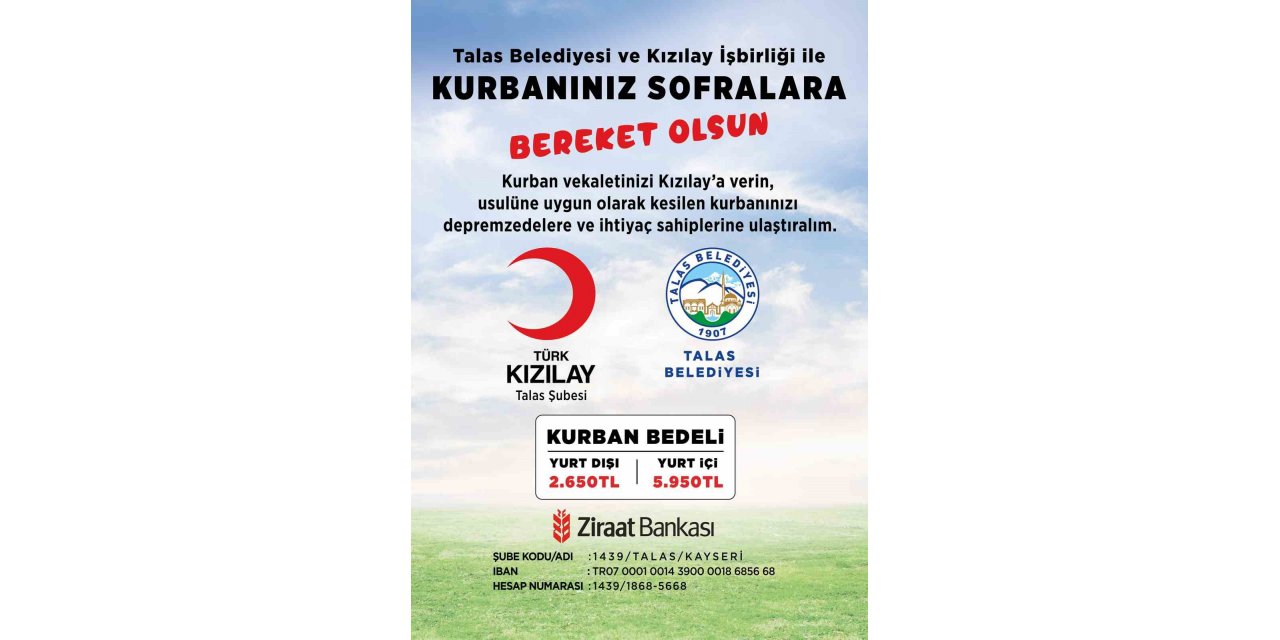 Talas’ta Belediye-Kızılay kurban işbirliği
