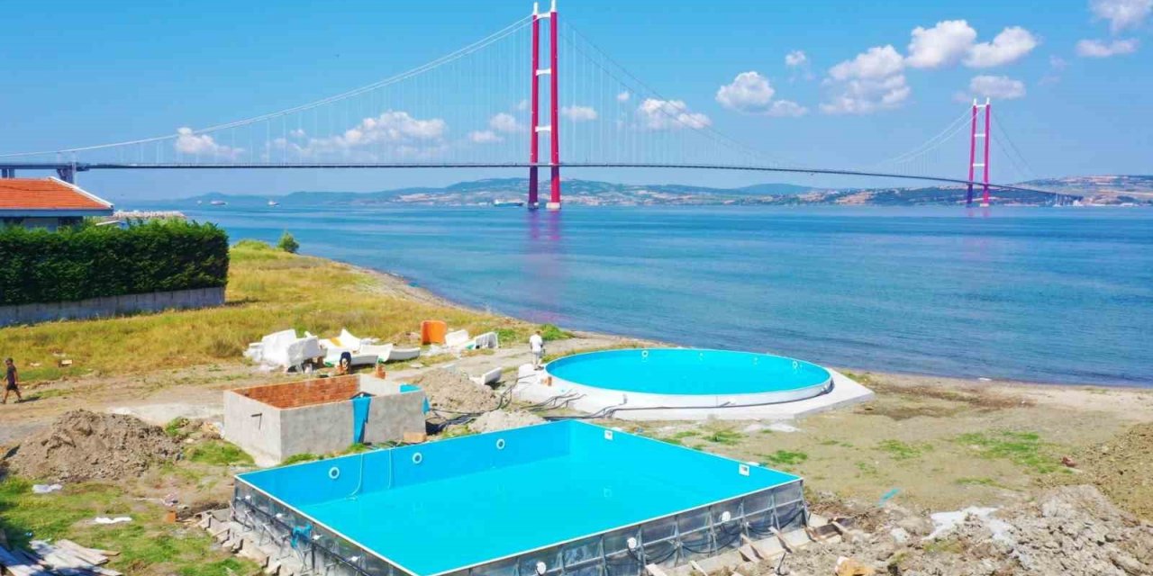 Lapseki’de Aqua Park projesinin çalışmaları sürüyor