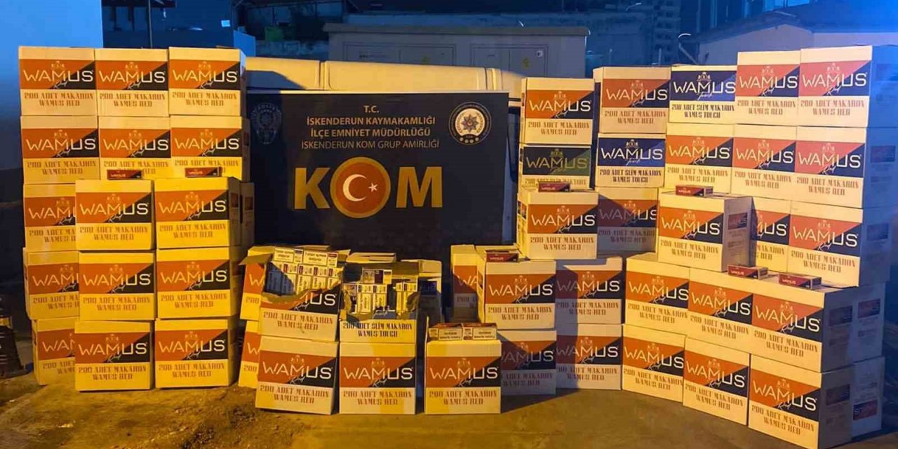 Hatay’da 750 bin adet kaçak makaron ele geçirildi