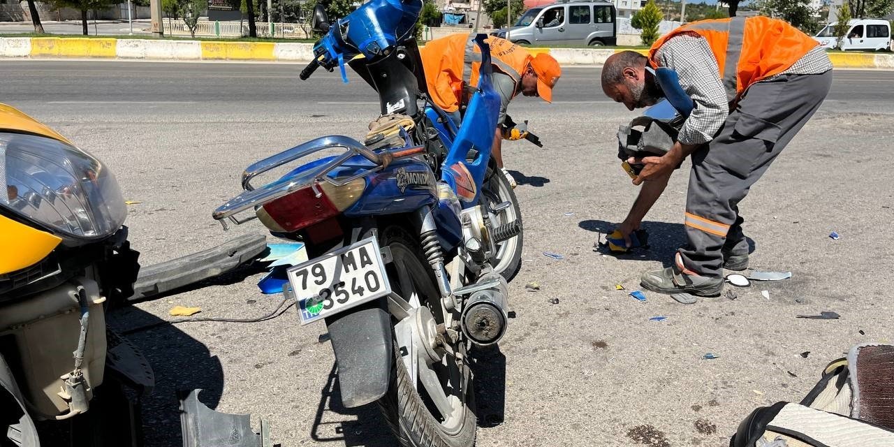 Kilis’te ticari taksi ile motosiklet çarpıştı:1 yaralı
