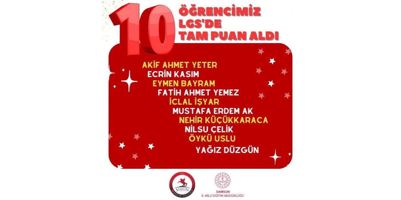 Samsun LGS başarısını 5’e katladı: 2’den 10’a çıktı