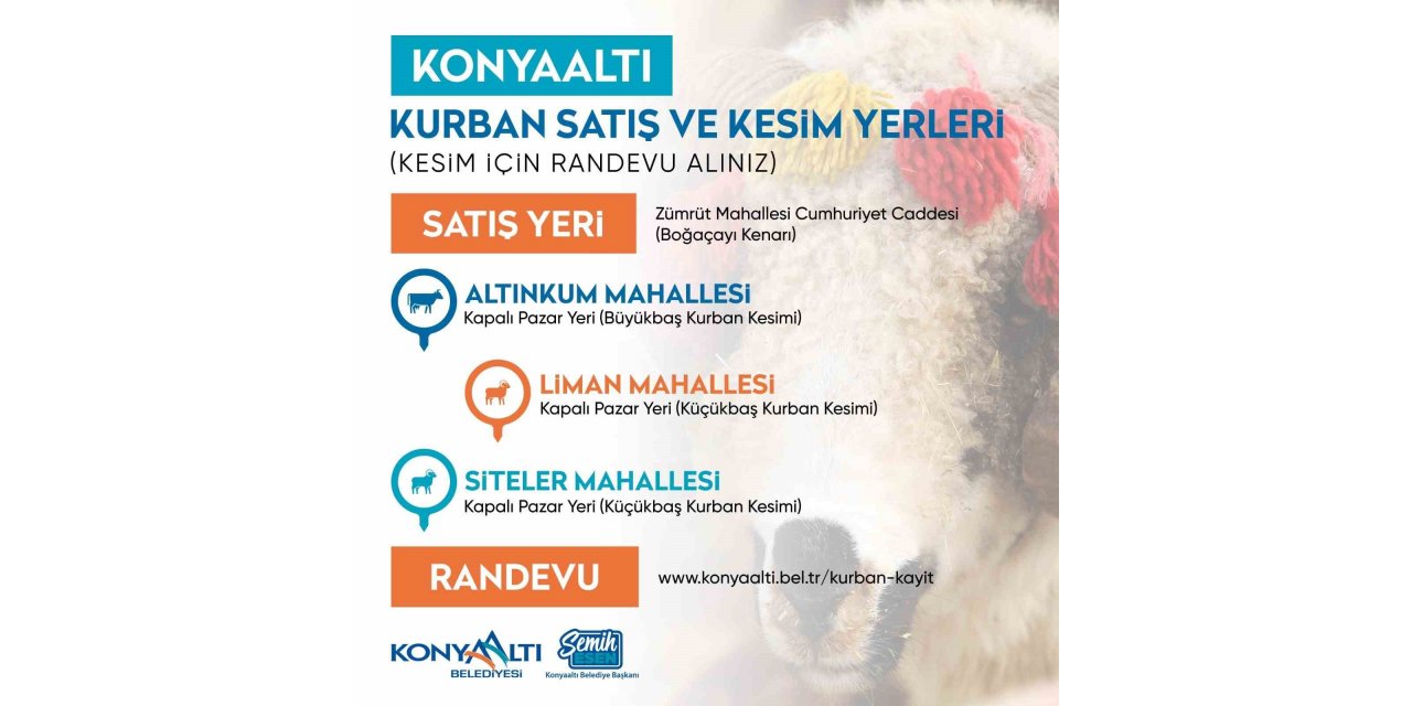 Konyaaltı’nda randevulu ücretsiz kurban kesimi