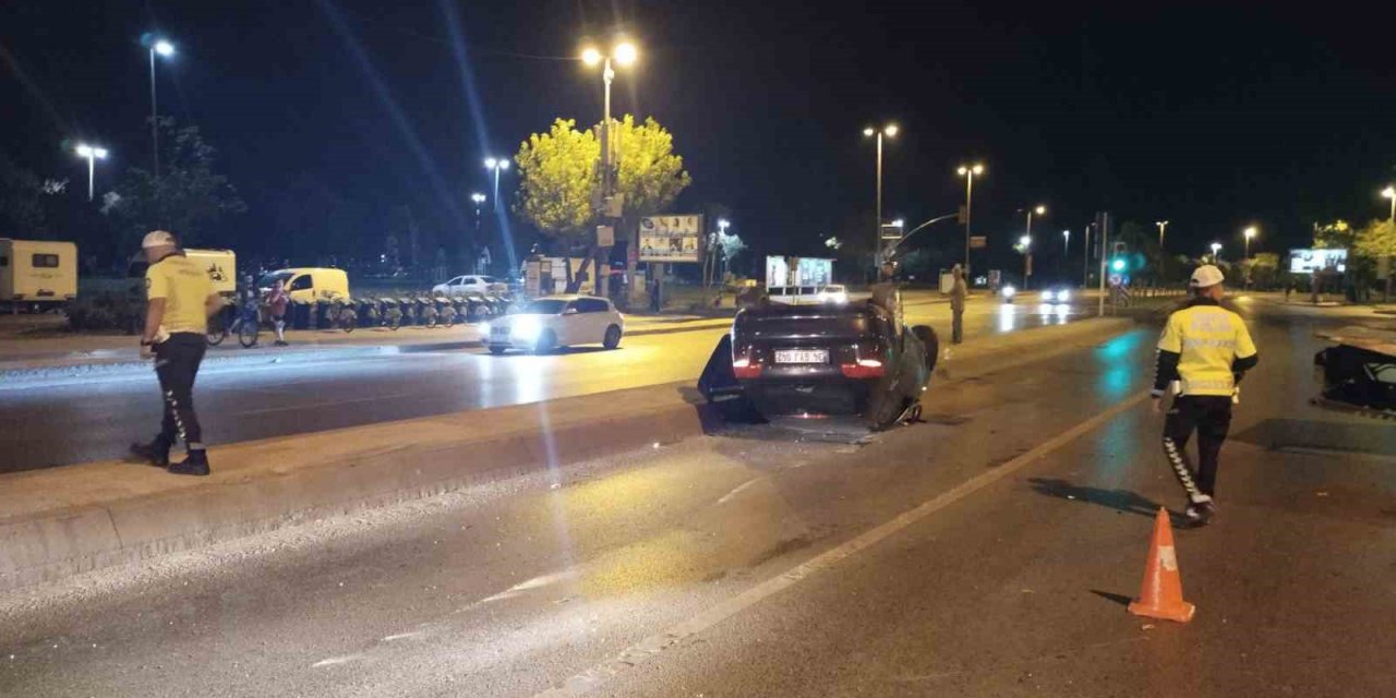 Maltepe’de kontrolden çıkan araç takla attı: 1 yaralı