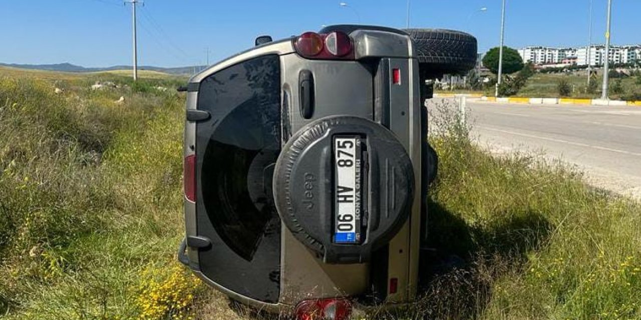 Takla atan jeepteki 2 kişi yaralandı