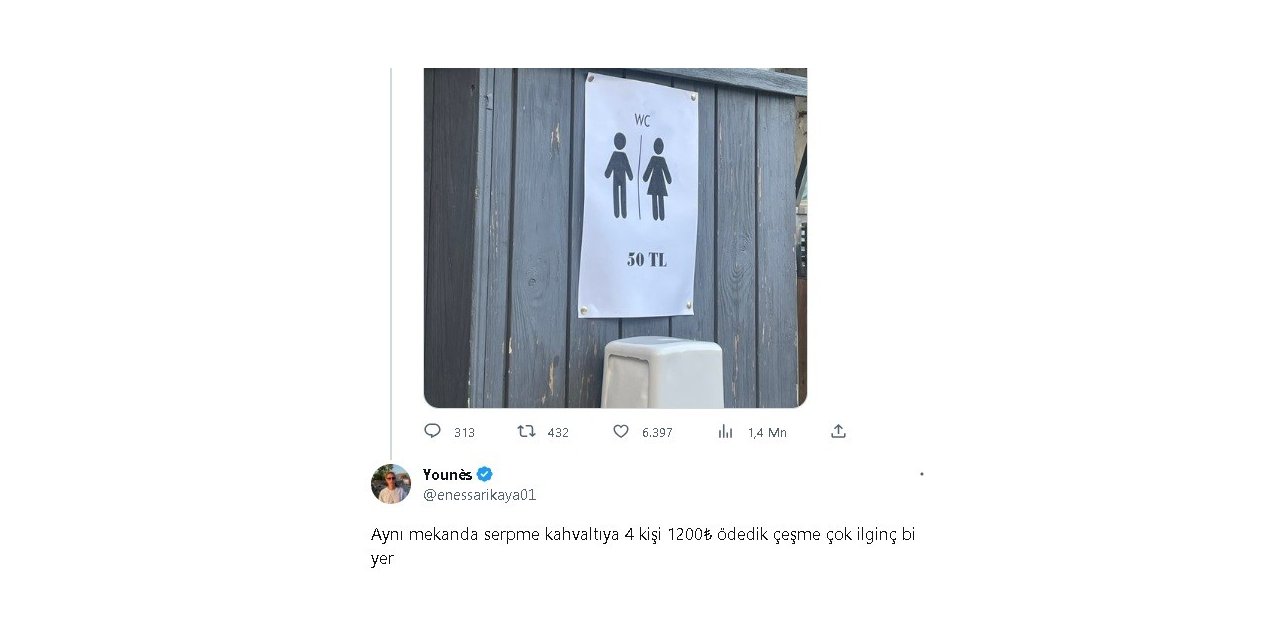 Ünlü tatil merkezi Çeşme’deki 50 TL’lik tuvalet ücreti gündem oldu