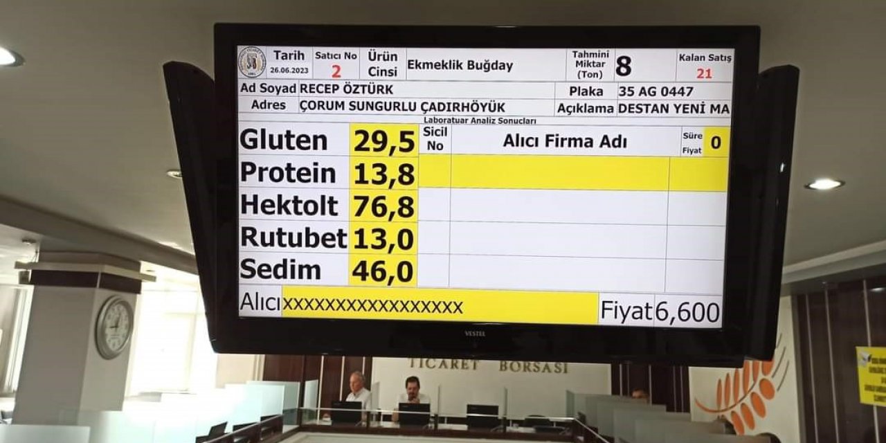 Sungurlu’da ilk buğday borsaya geldi