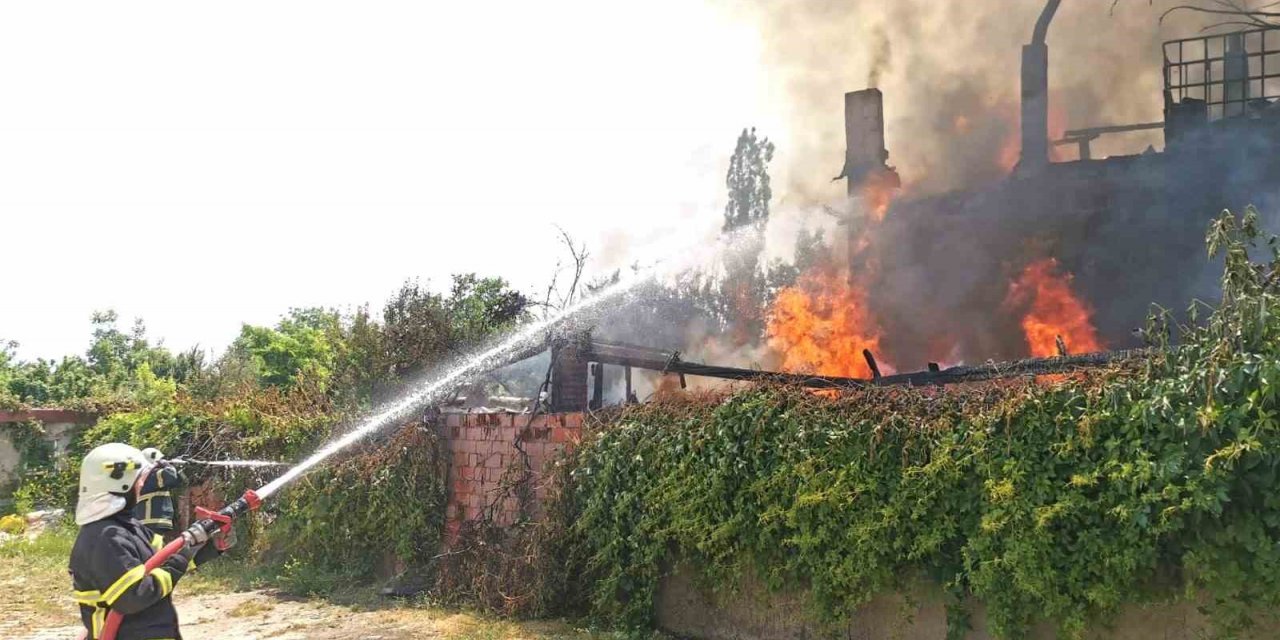 Kütahya’daki yangında bağ evi ve depo kül oldu