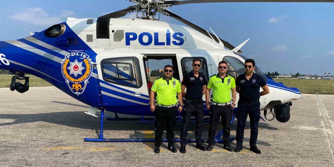 Polisin bayram boyunca havadan ve karadan trafik denetimi devam ediyor