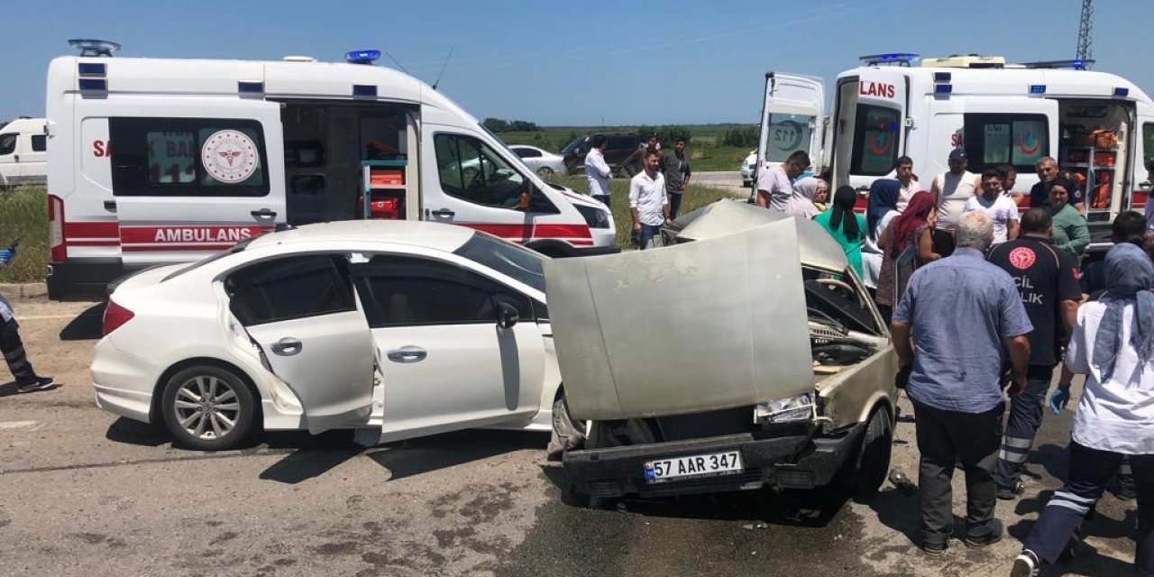 Alaçam’da kaza: 1’i ağır 9 yaralı