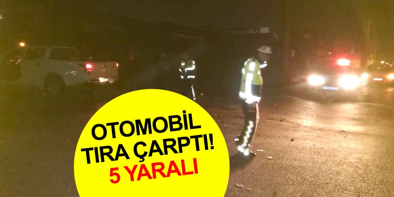 Karaman’da otomobil kavşakta tıra çarptı! 5 yaralı