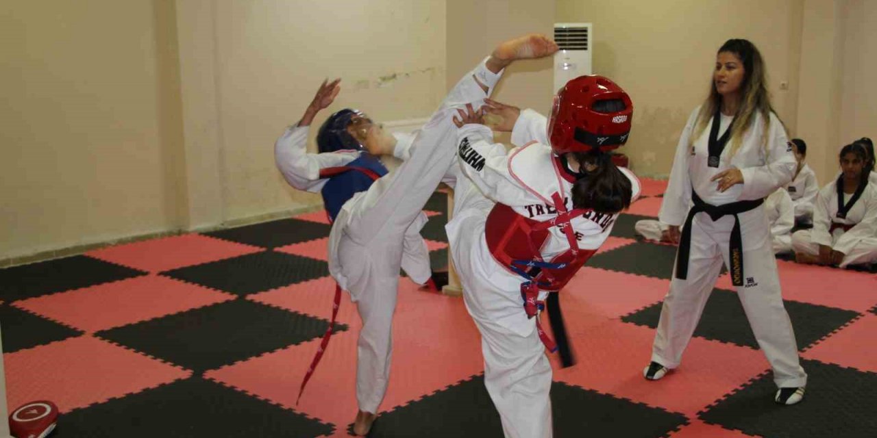 Şırnaklı kadınlar tekvando öğreniyor