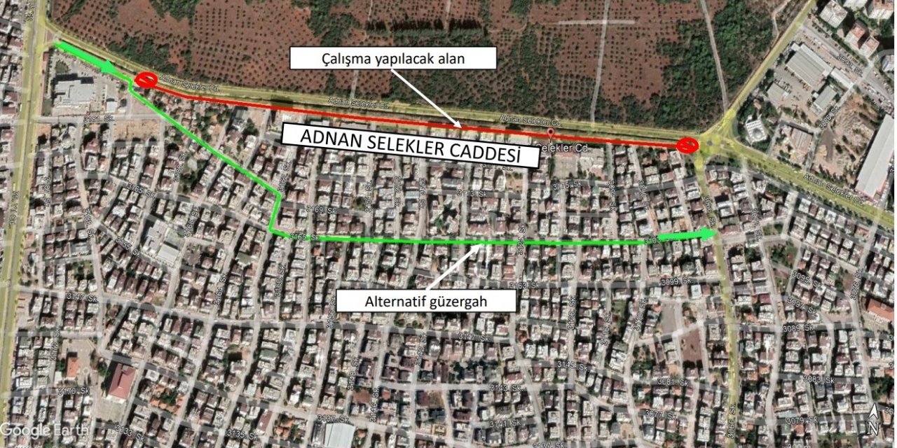 Adnan Selekler Caddesi beş gün trafiğe kapalı