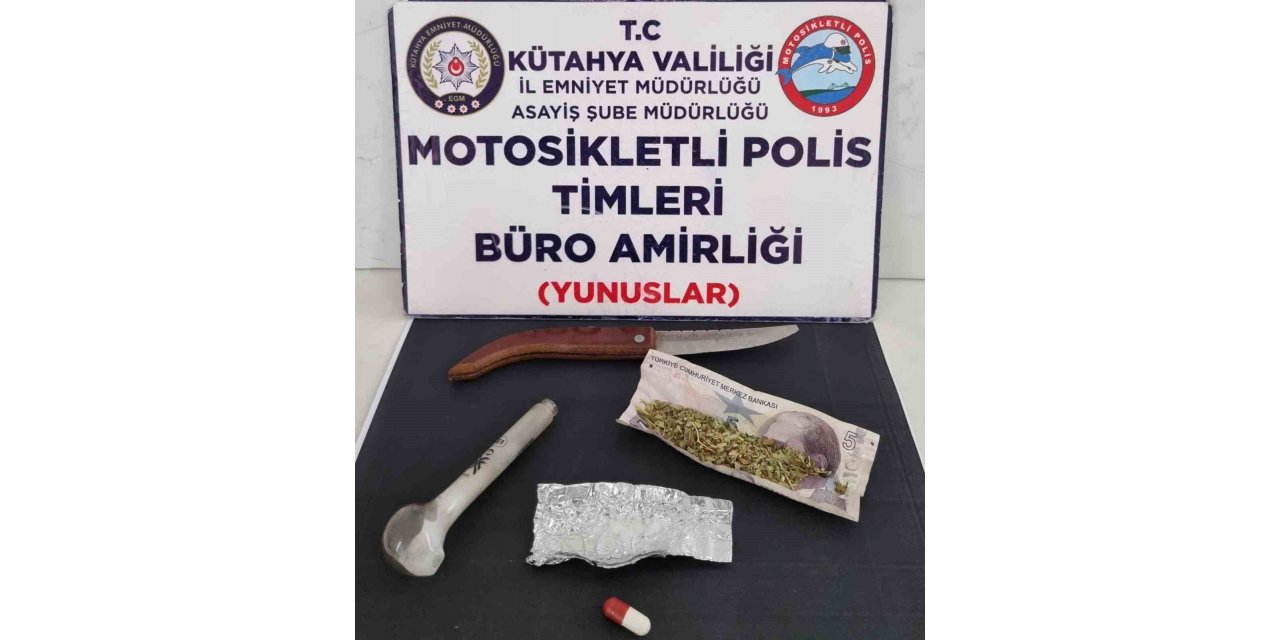 Durdurulan motosiklette uyuşturucu ele geçirildi