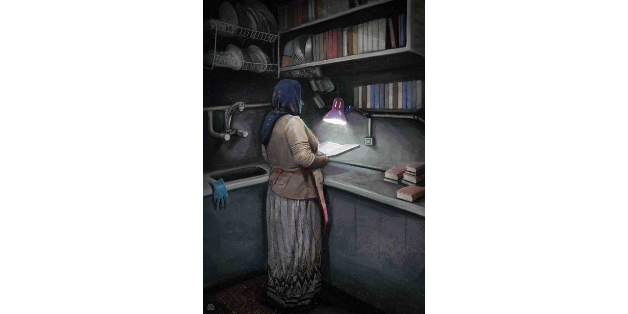 Eğitim konulu karikatür yarışmasının ödülleri veriliyor