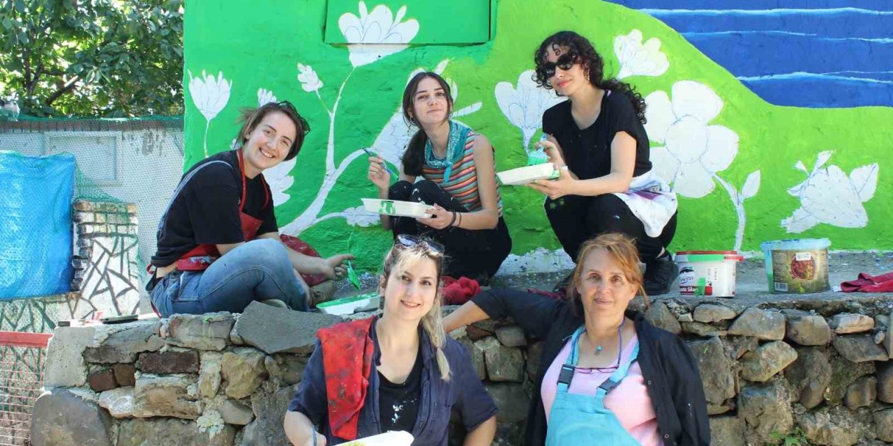 Akkuyu meydanı duvar resimleri yoğun ilgi görüyor