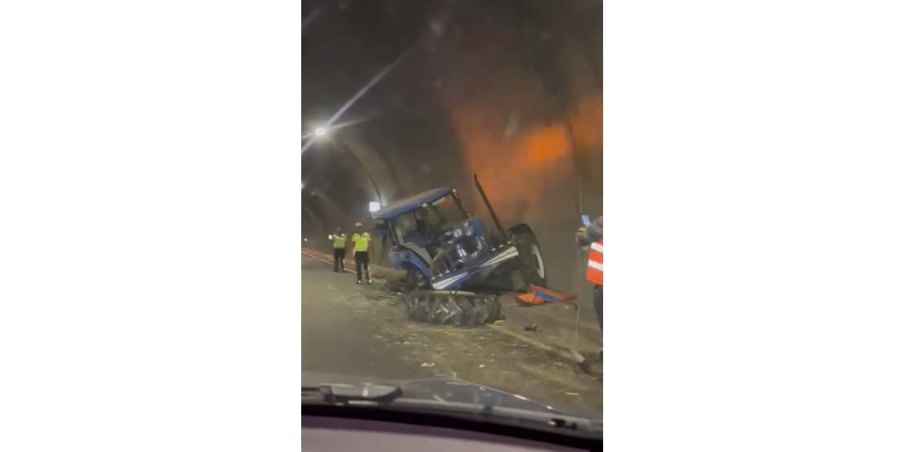 Tünel içerisinde tır ile traktör çarpıştı: 2 yaralı