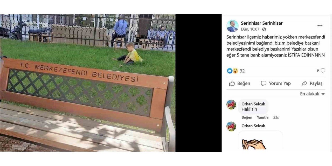 Serinhisar Belediyesinin bankları tartışma konusu oldu