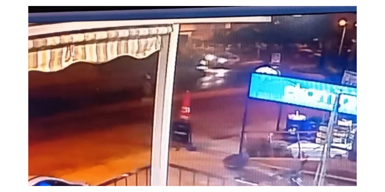 Didim’de kafeye dalan otomobilin kaza anına ait güvenlik görüntüleri ortaya çıktı