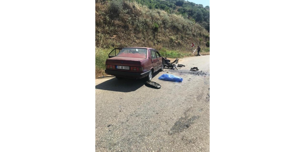 İzmir’de otomobille çarpışan motosiklet sürücüsü öldü