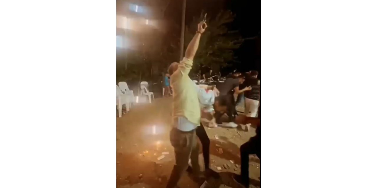 Asker eğlencesinde silahla ateş edip davetlilere korku dolu anlar yaşattı