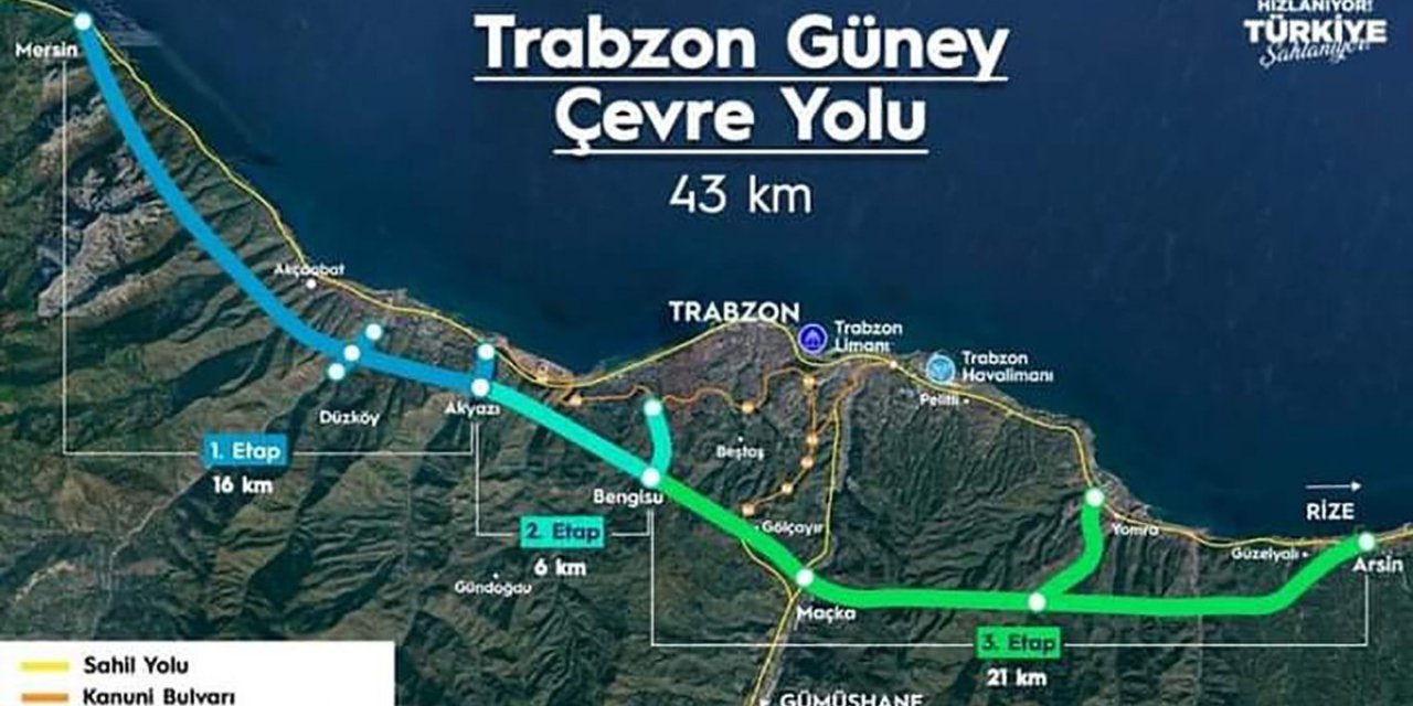 Güney Çevre Yolunun Akçaabat geçişi acele kamulaştırma kararı Resmi Gazete’de yayımlandı