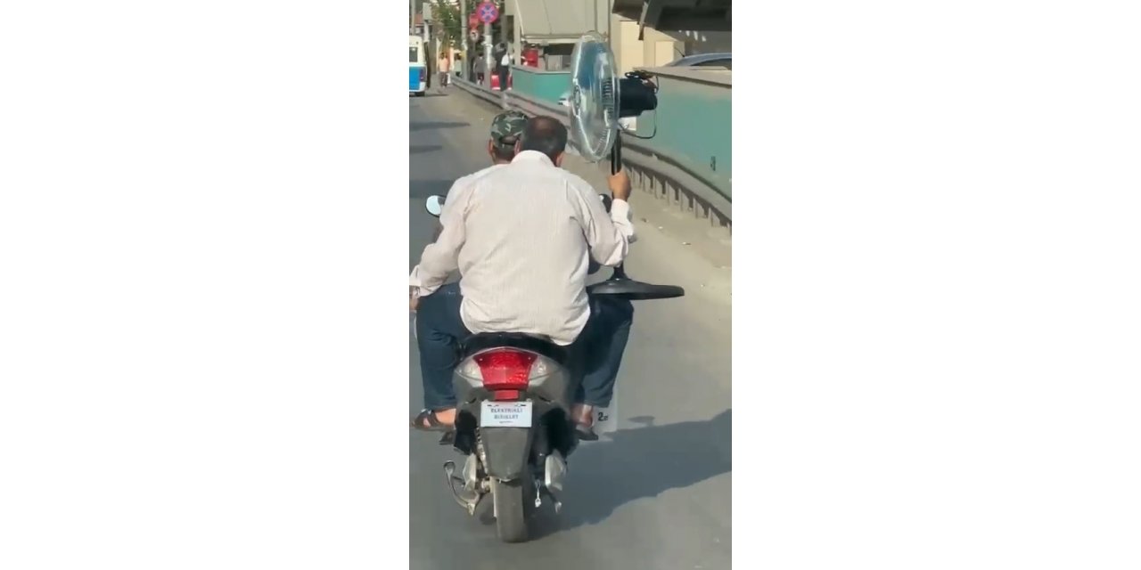 Yok artık...Trafikteki klimalı bisiklet kamerada