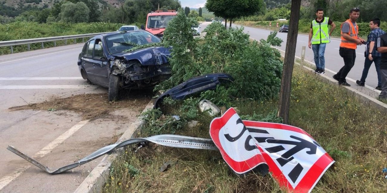 Amasya’da otomobil takla atarak karşı şeride geçti: 1 yaralı