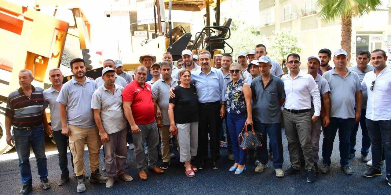 Başkan Çetin, asfalt çalışmalarını denetledi