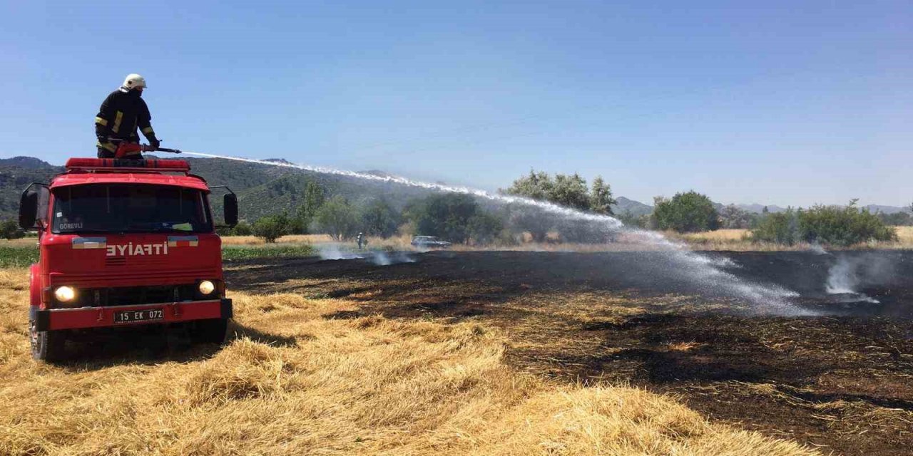 Burdur’da anız yangını