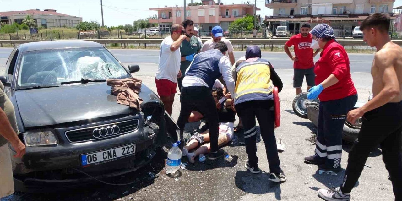 Kask takmayan sürücü ölümden döndü