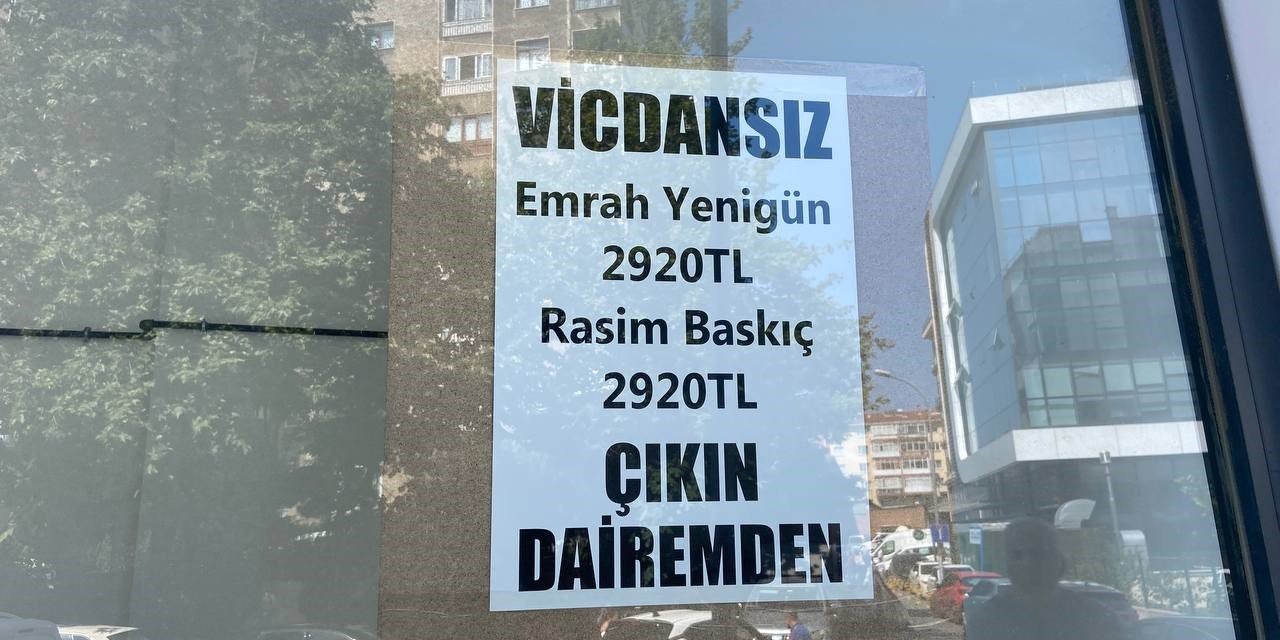 Maltepe’de kira zammında anlaşamayan ev sahibi bina girişine yazı astı