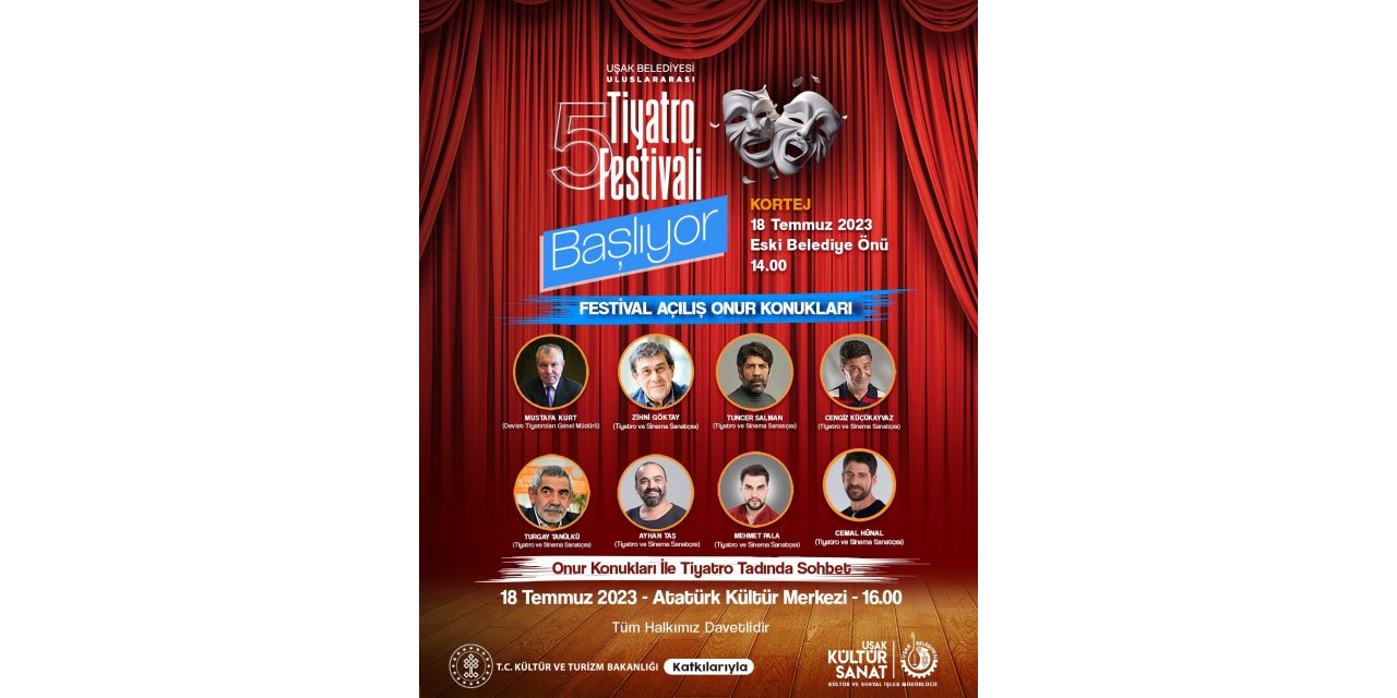 Uşak Belediyesi Uluslararası 5. Tiyatro Festivali başlıyor